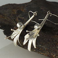 Recycled Sterling Silver Earrings Formed Flowers